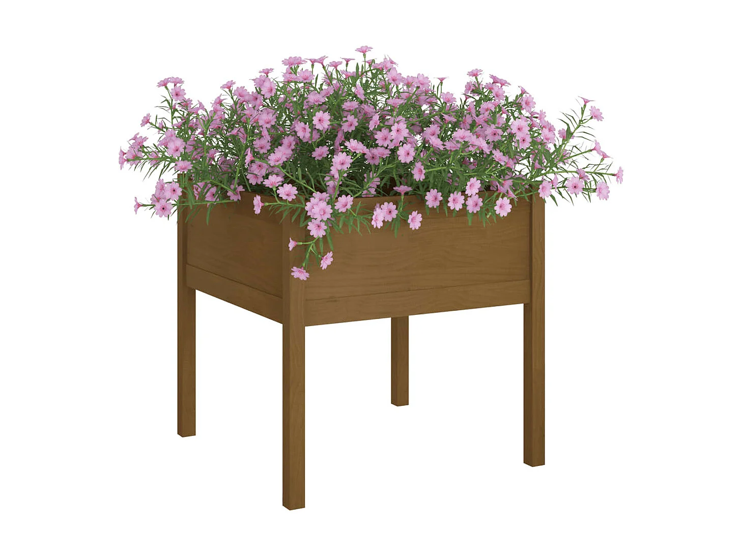 Vaso/floreira de jardim 70x70x70 cm pinho maciço castanho-mel PT967324