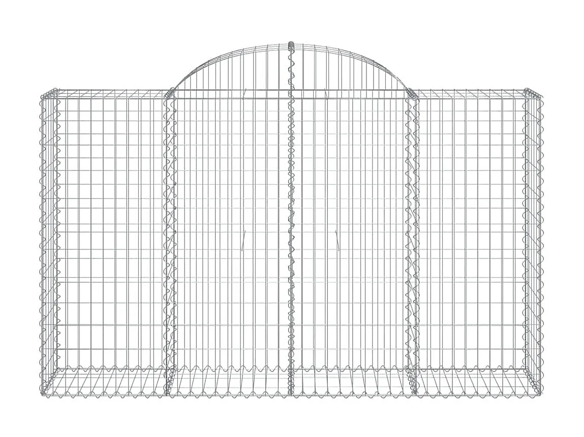 Cestas de gaviones 2 uds forma de arco hierro 200x50x120/140 cm ES15568