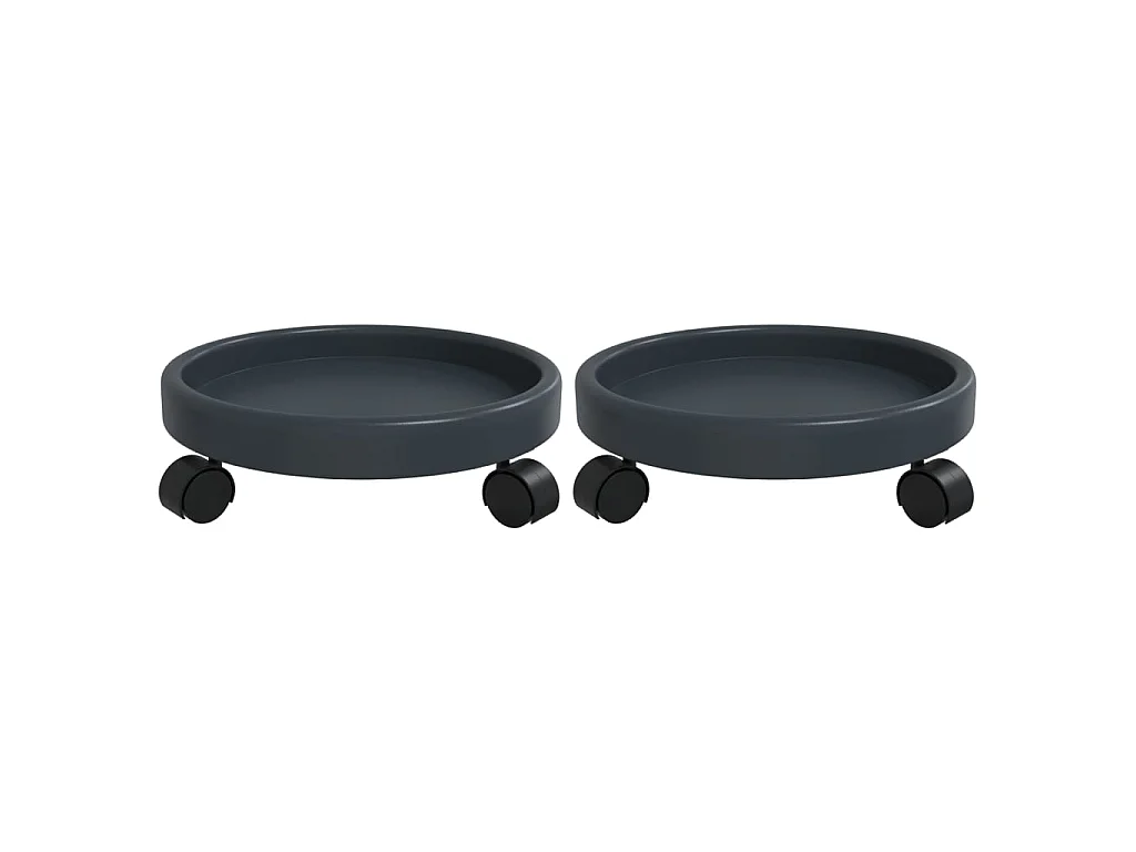 Chariots à plantes avec roues 2 pcs gris diamètre 34 cm 35 kg BE1942