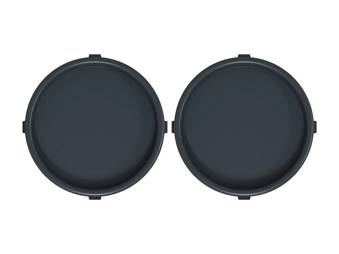 Chariots à plantes avec roues 2 pcs gris diamètre 34 cm 35 kg BE1942