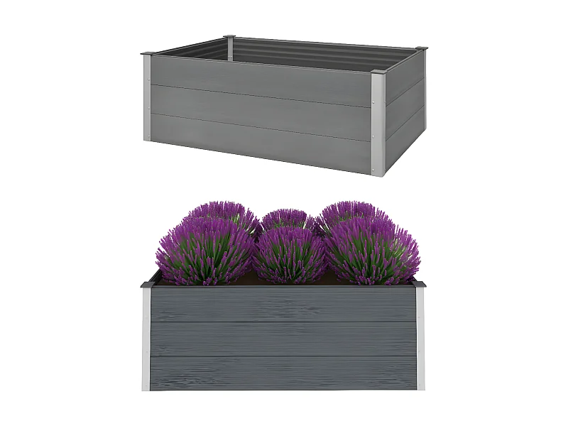 Jardinera de WPC gris 150x100x54 cm ES14751