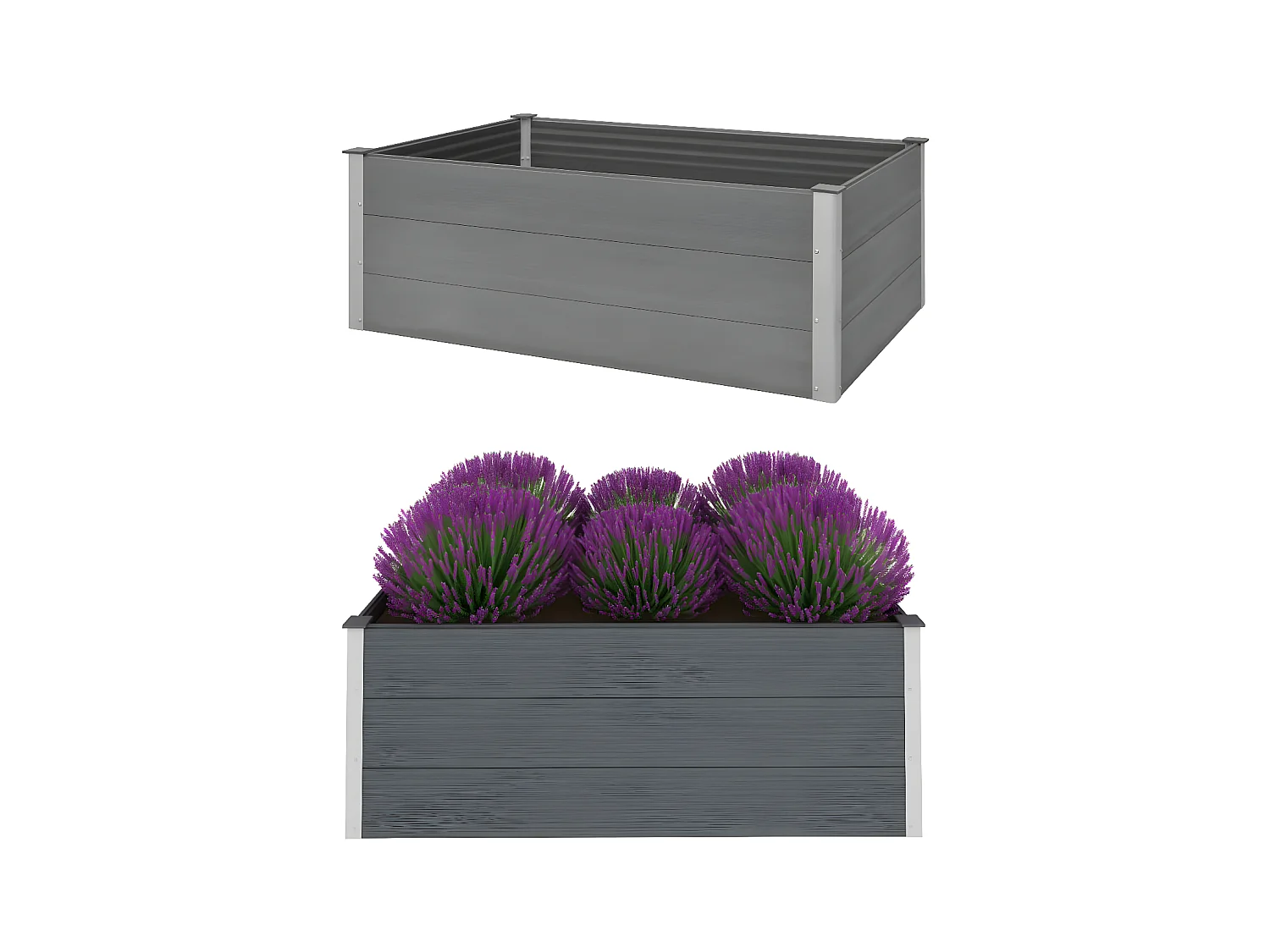 Jardinera de WPC gris 150x100x54 cm ES14751