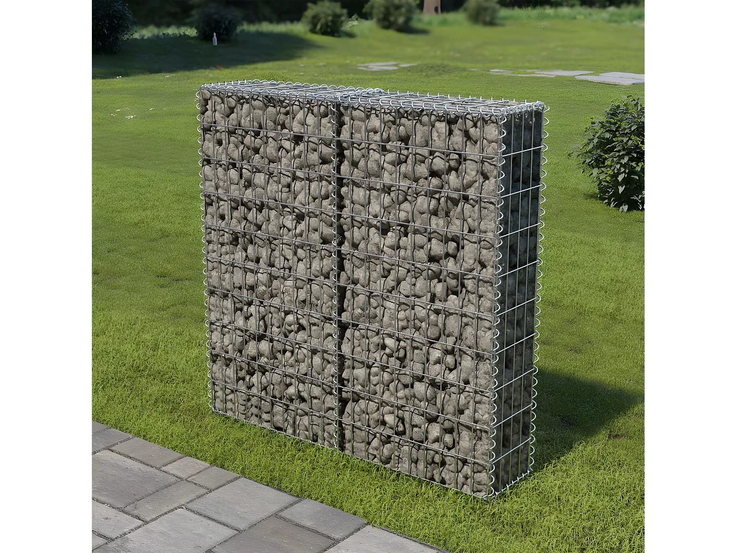 Mur à gabion avec couvercles Acier galvanisé 100x20x100 cm WVGQ7940