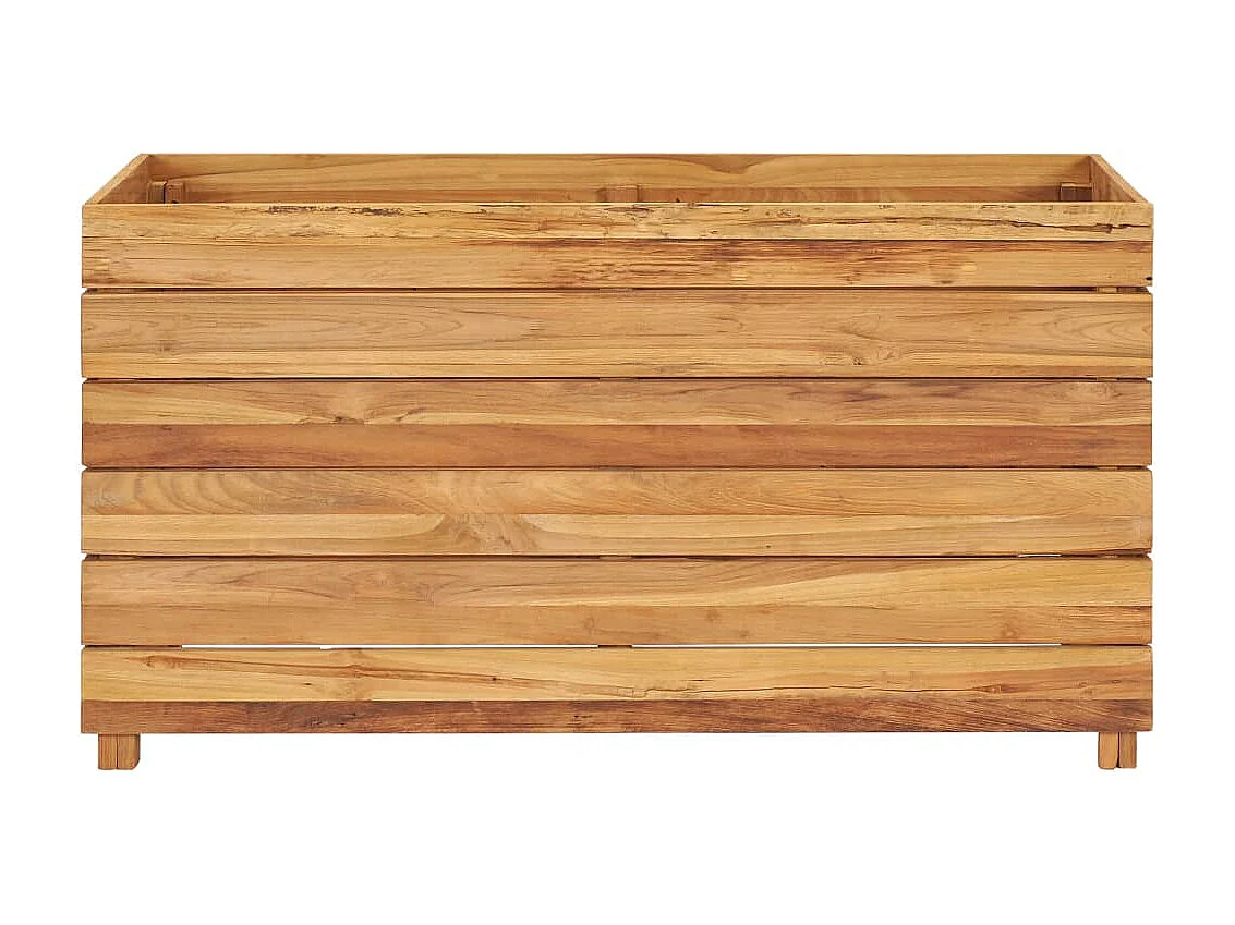 Vaso/floreira 100x40x55 cm madeira de teca reciclada e aço PT233485