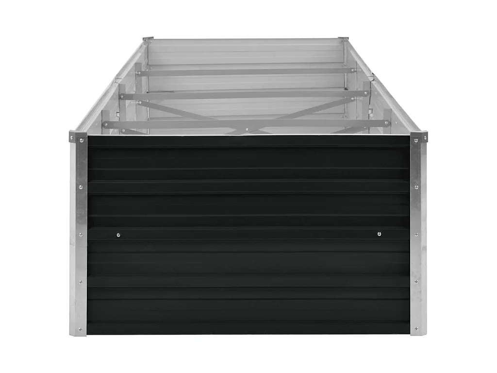 Jardinera de acero galvanizado gris antracita 320x80x45 cm ES37167