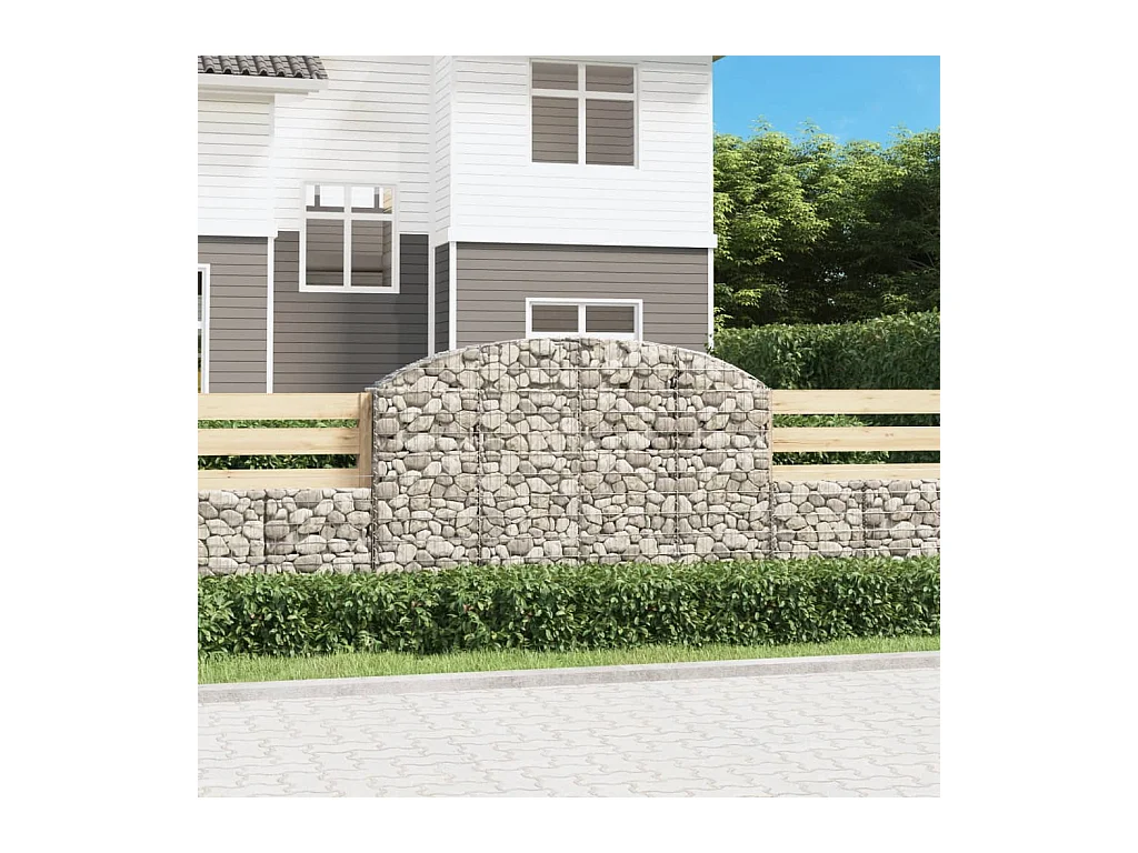 Panier de gabions arqué 200x30x120/140 cm Fer galvanisé WVGQ4281