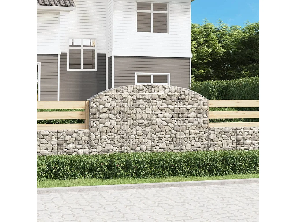 Panier de gabions arqué 200x30x120/140 cm Fer galvanisé WVGQ4281
