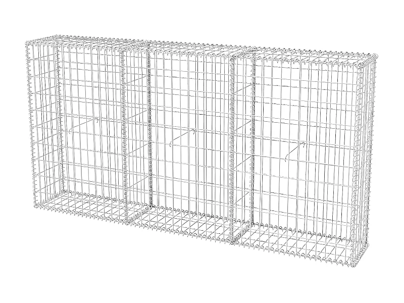 Cesta de muro de gaviones acero galvanizado 200x30x100 cm ES68363