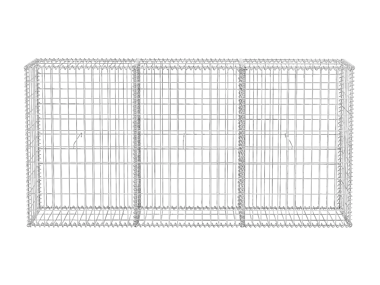 Cesta de muro de gaviones acero galvanizado 200x30x100 cm ES68363