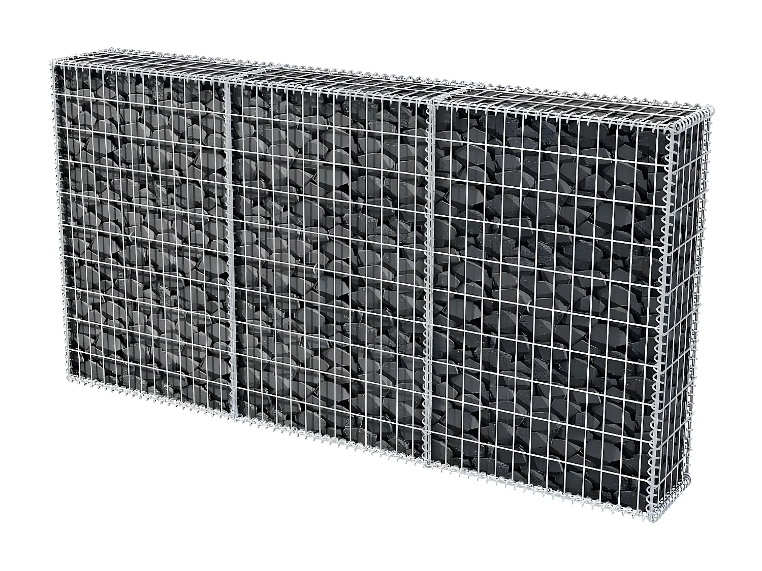 Cesta de muro de gaviones acero galvanizado 200x30x100 cm ES68363