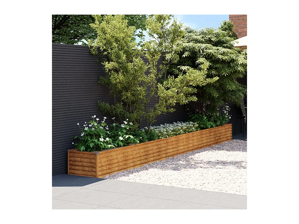 Jardinière Lit surélevé de jardin 482x50x36 cm acier corten WVGQ7801