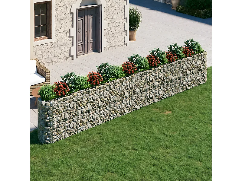 Canteiro elevado/cesto gabião 310x50x100 cm ferro galvanizado PT874413