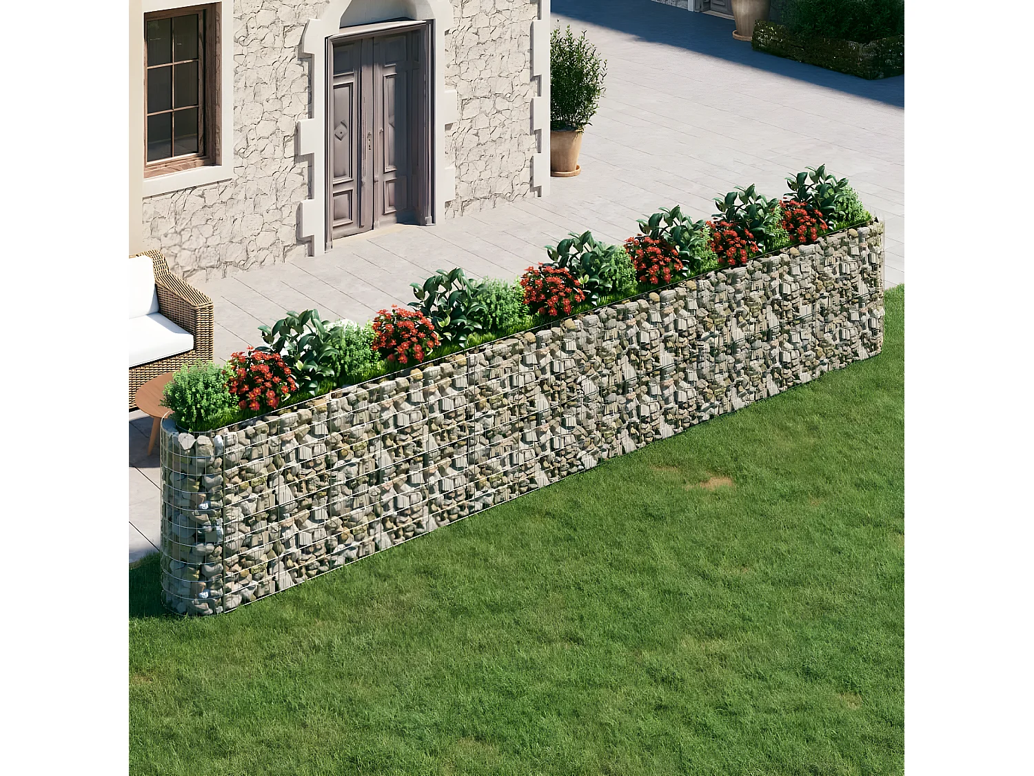 Lit surélevé à gabion Fer galvanisé 610x50x100 cm WVGQ2564