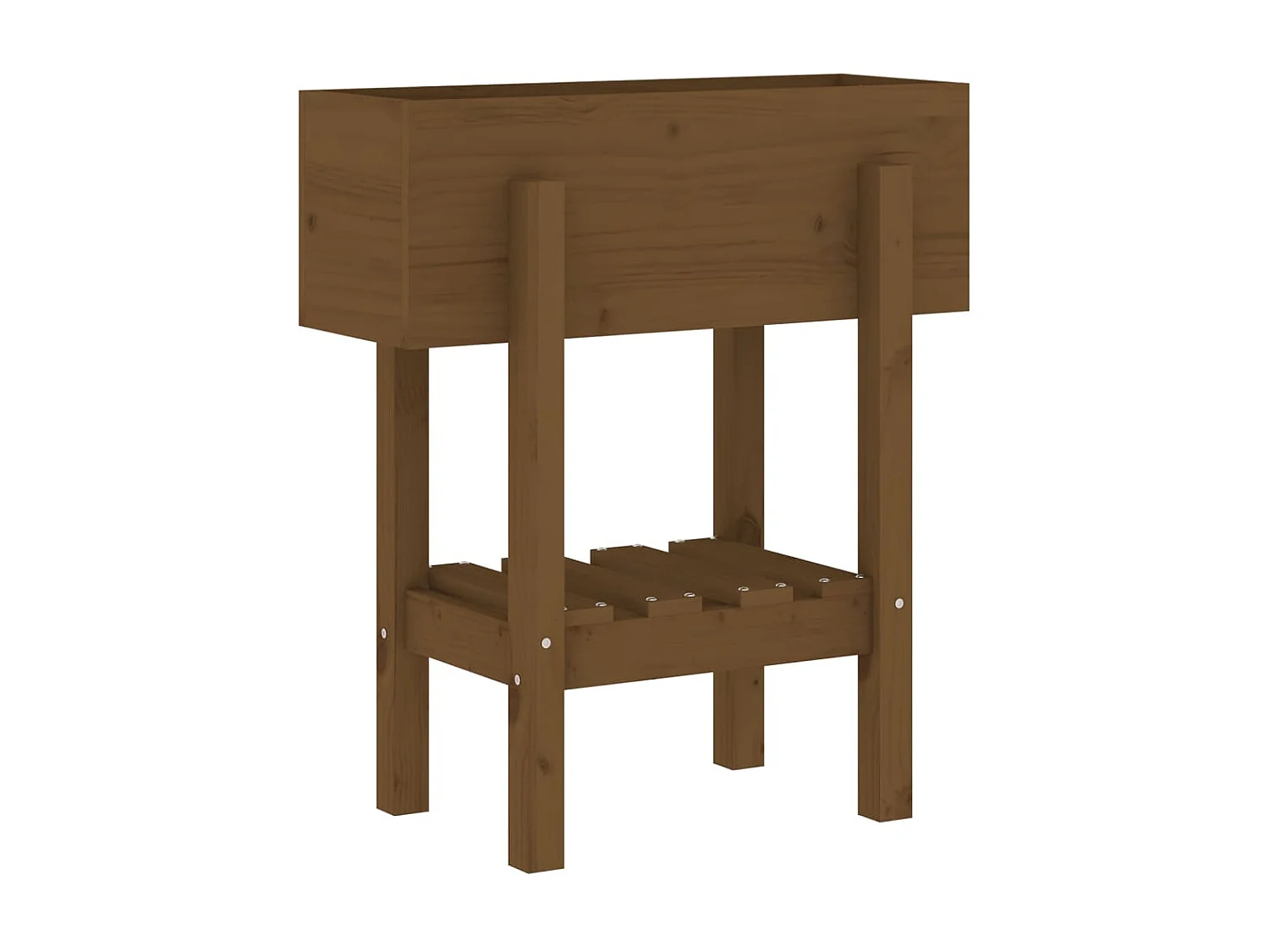 Jardinière marron miel 62x30x69 cm bois massif de pin  BE1525