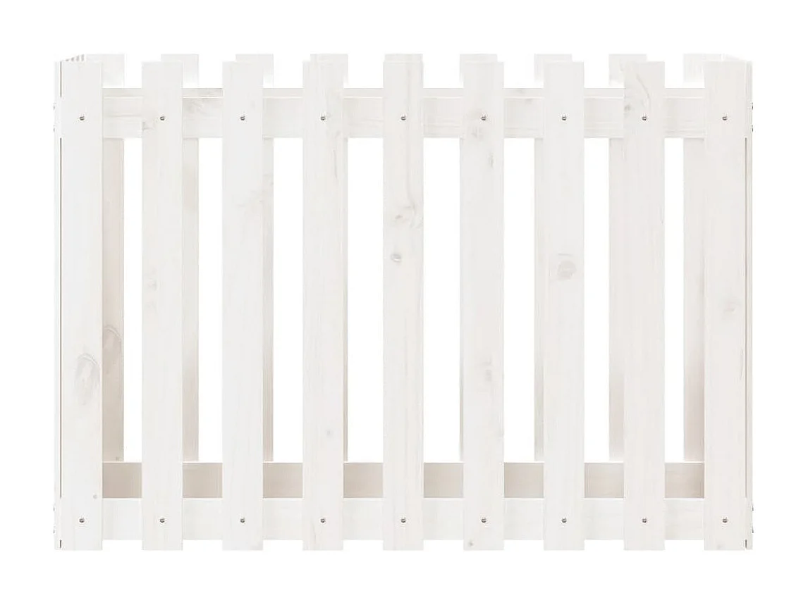 Jardinera elevado jardín con valla madera pino blanco 100x50x70cm ES62108