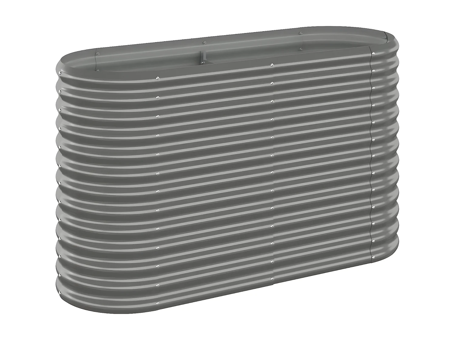 Jardinera arriate acero recubrimiento polvo gris 114x40x68 cm ES84917