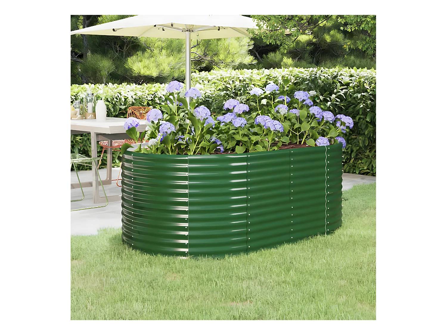 Jardinière Lit surélevé de jardin Acier enduit de poudre 175x100x68cm Vert BE2774