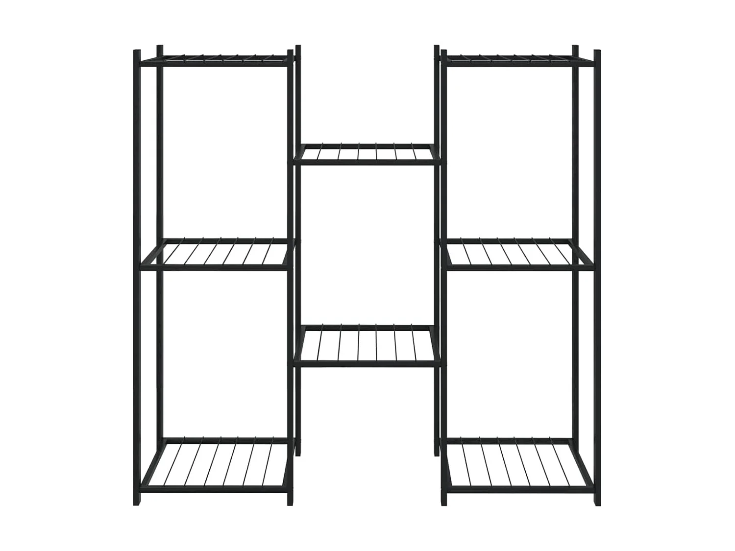 Soporte para flores de hierro negro 83x25x80 cm ES81617