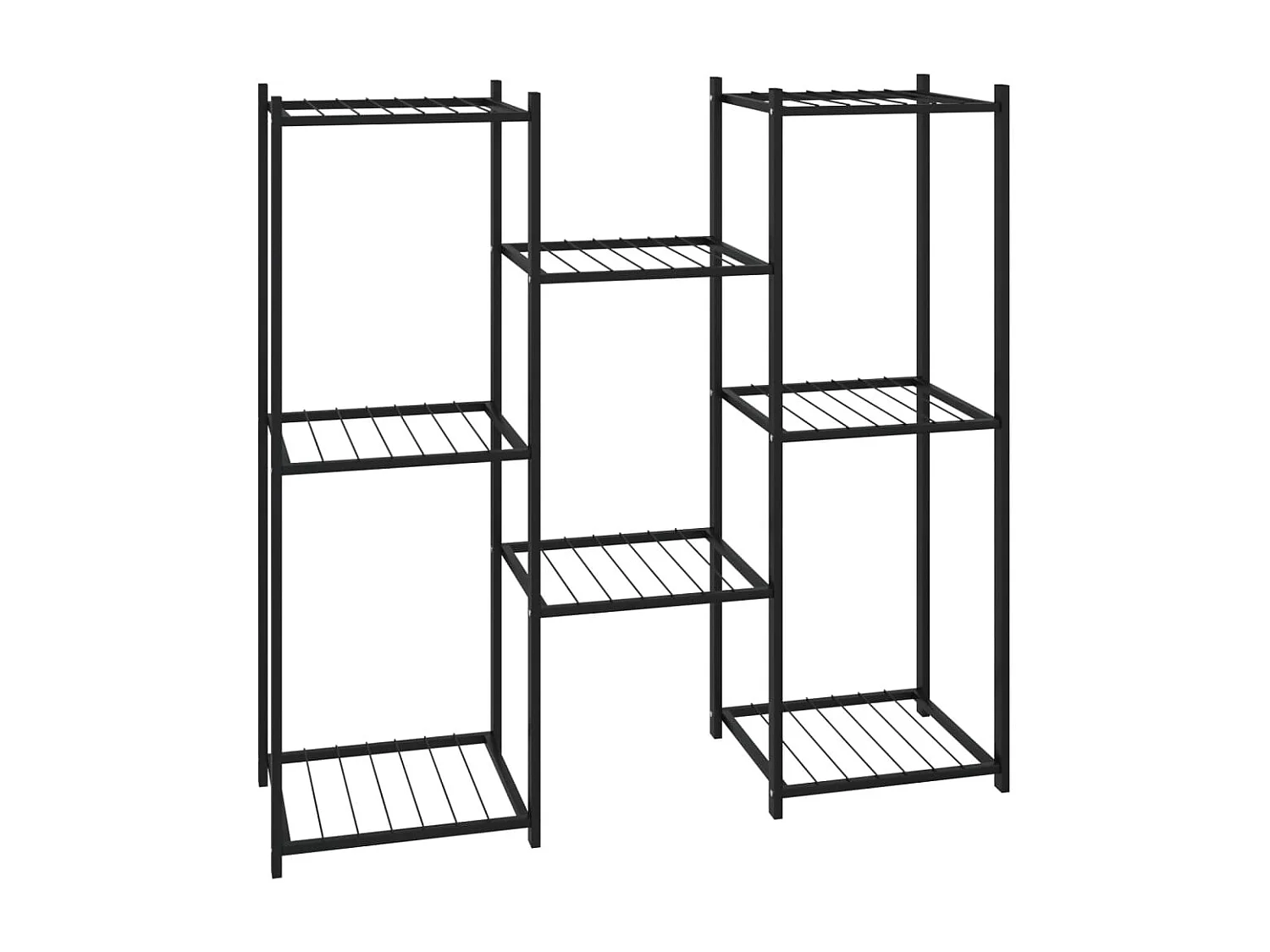 Soporte para flores de hierro negro 83x25x80 cm ES81617