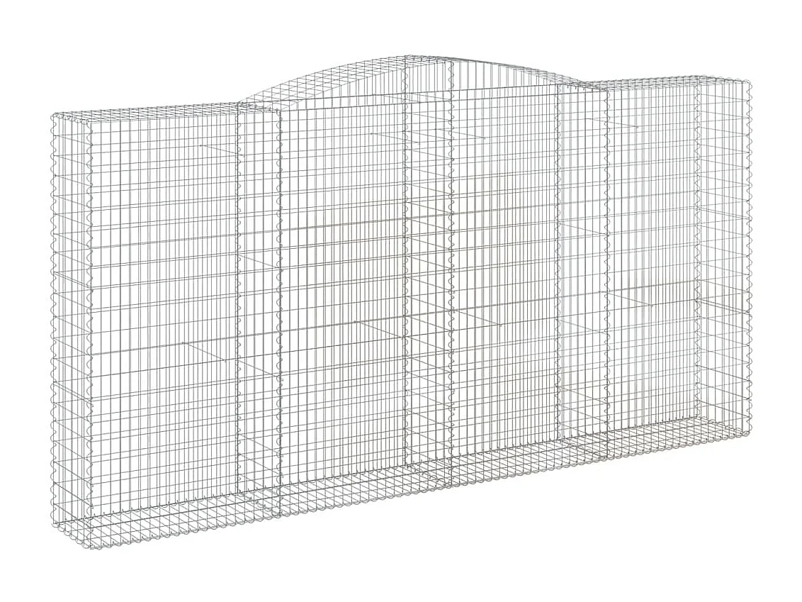 Panier de gabions arqué 400x50x200/220 cm Fer galvanisé WVGQ3221