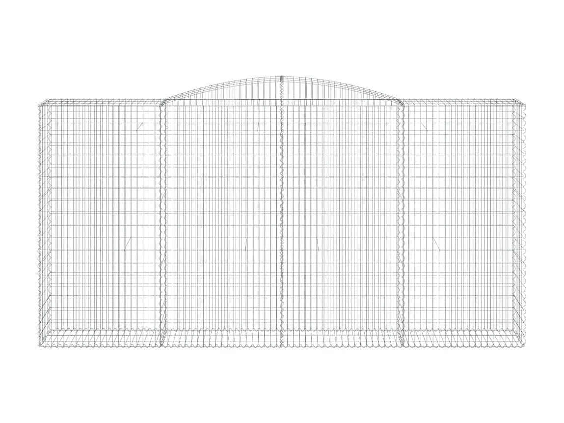 Panier de gabions arqué 400x50x200/220 cm Fer galvanisé WVGQ3221