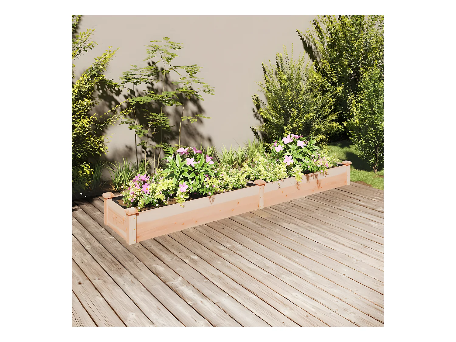 Jardinera arriate con forro madera maciza abeto 240x45x25 cm ES56558