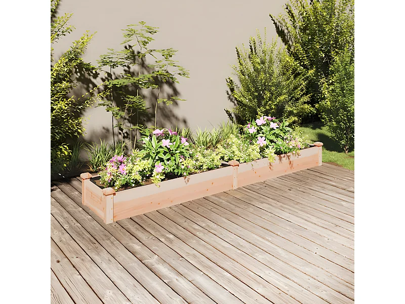 Jardinera arriate con forro madera maciza abeto 240x45x25 cm ES56558