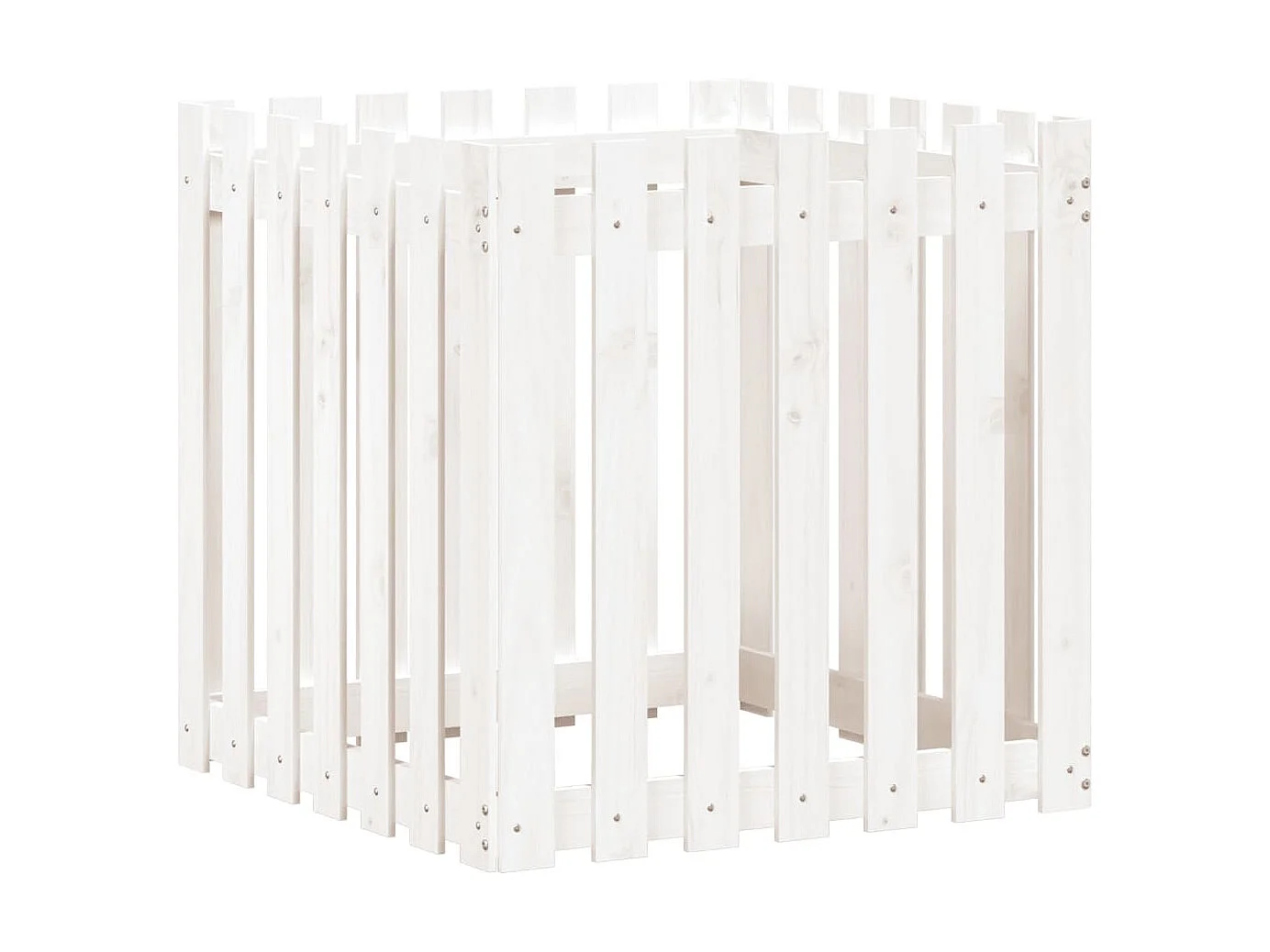 Vaso de jardim c/ design cerca 70x70x70 cm pinho maciço branco PT671528