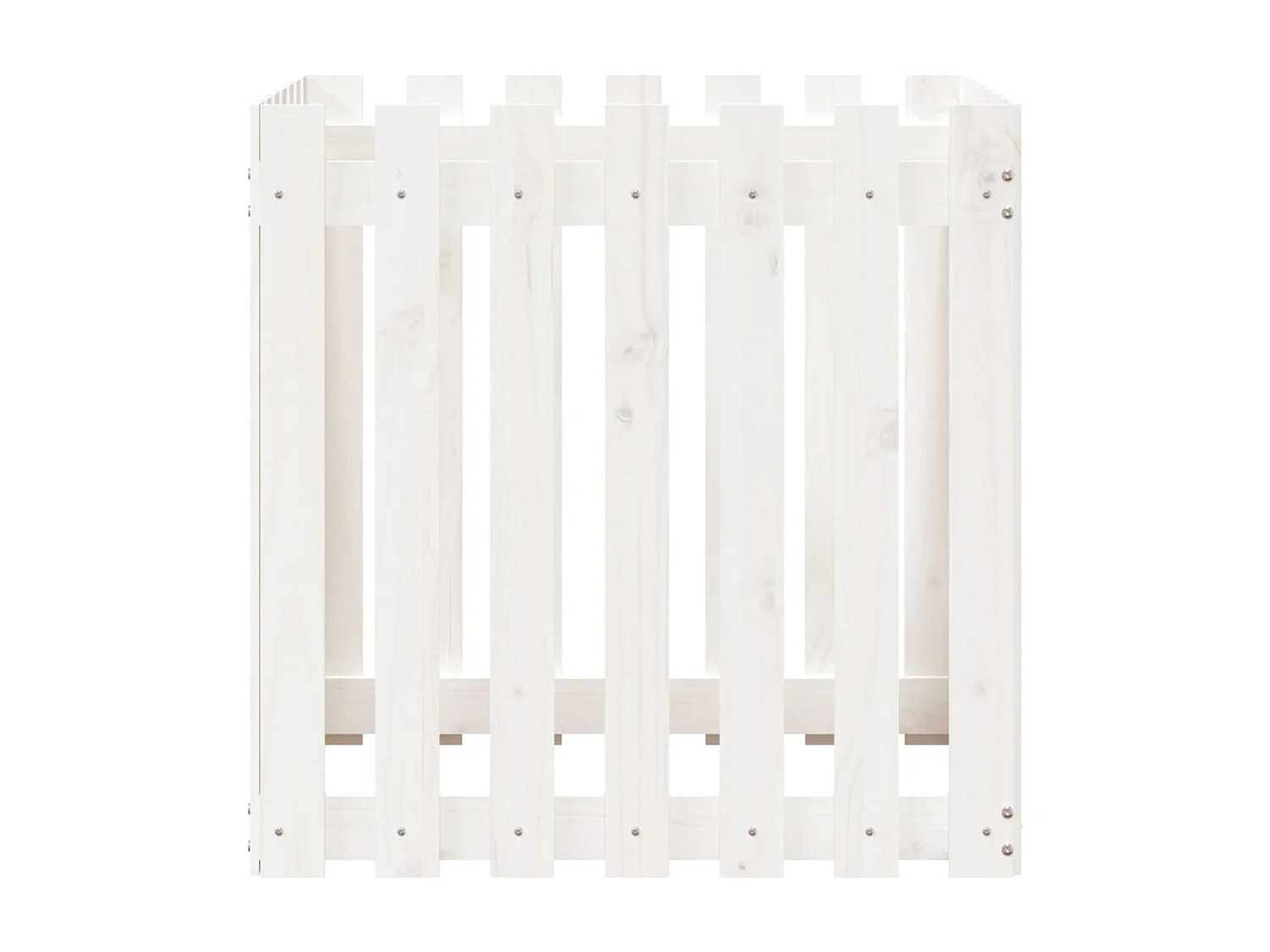 Jardinière avec design de clôture blanc 70x70x70 cm pin massif BE9211