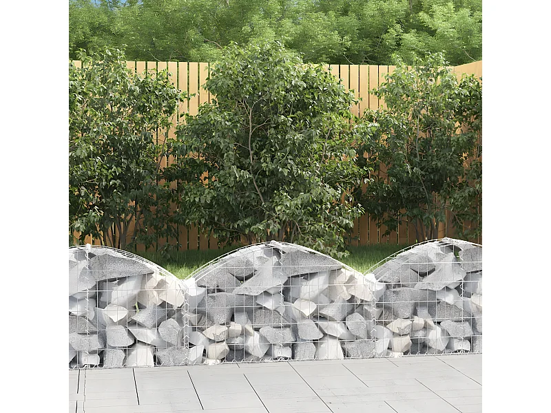 Cesta de gaviones forma arco hierro galvanizado 100x30x40/60 cm ES42339