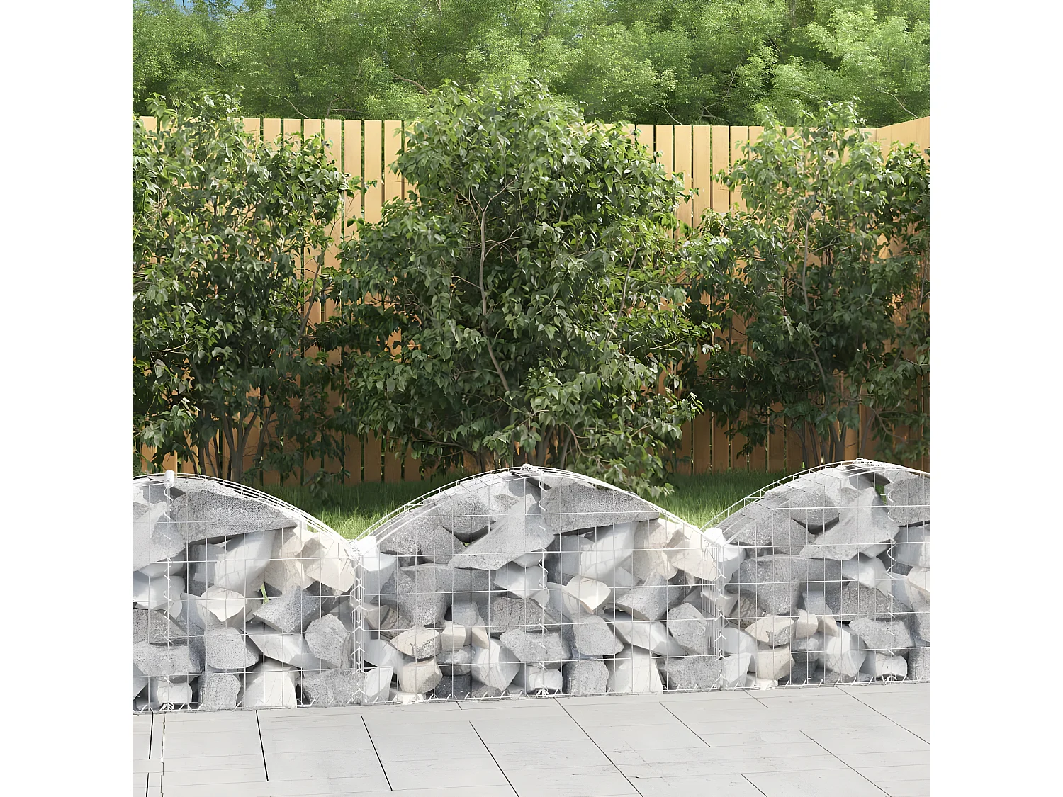Panier de gabions arqué 100x30x40/60 cm Fer galvanisé WVGQ4988