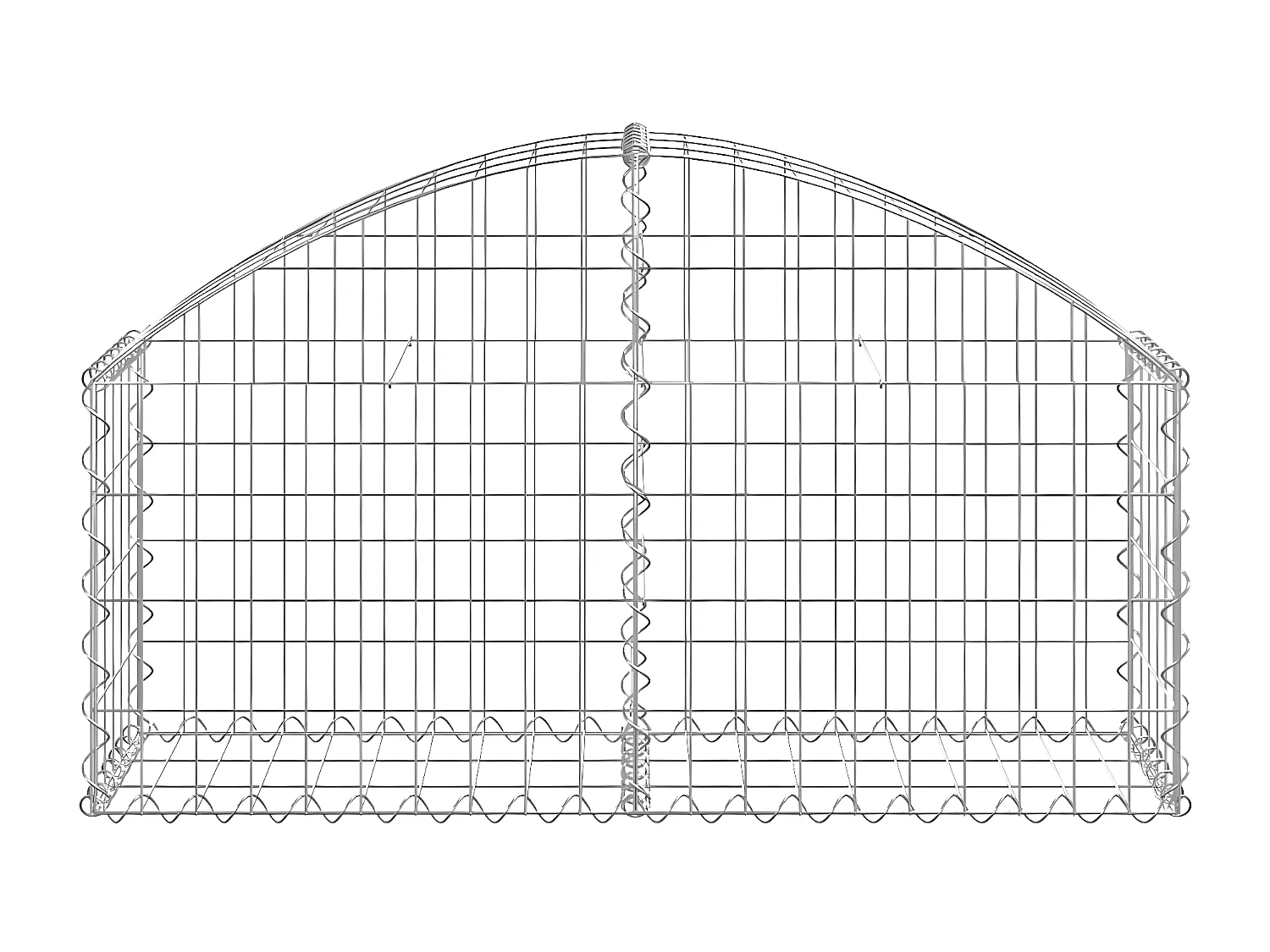 Panier de gabions arqué 100x30x40/60 cm Fer galvanisé WVGQ4988