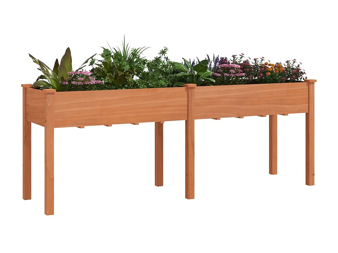 Vaso/floreira c/ forro 203x53x76 cm abeto maciço castanho PT719632