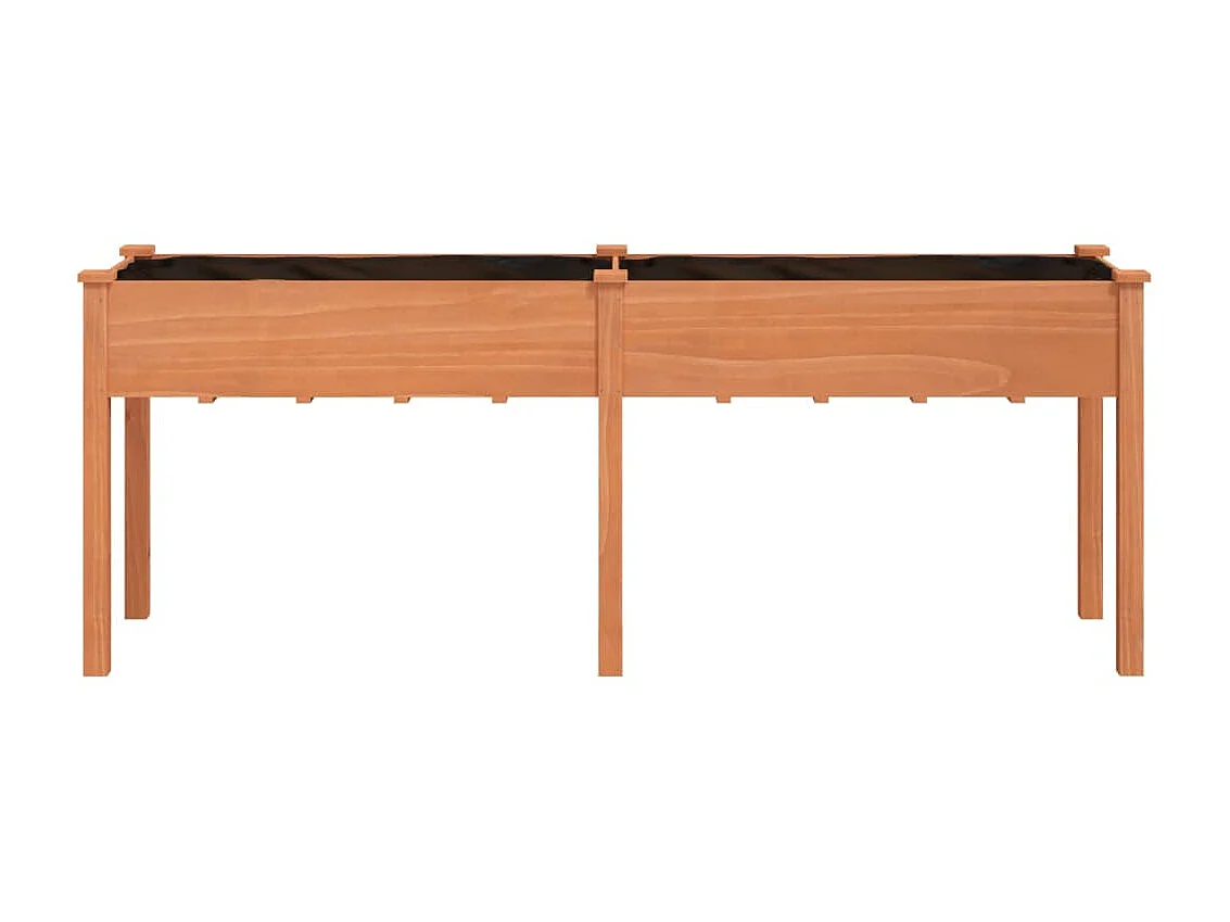 Vaso/floreira c/ forro 203x53x76 cm abeto maciço castanho PT719632