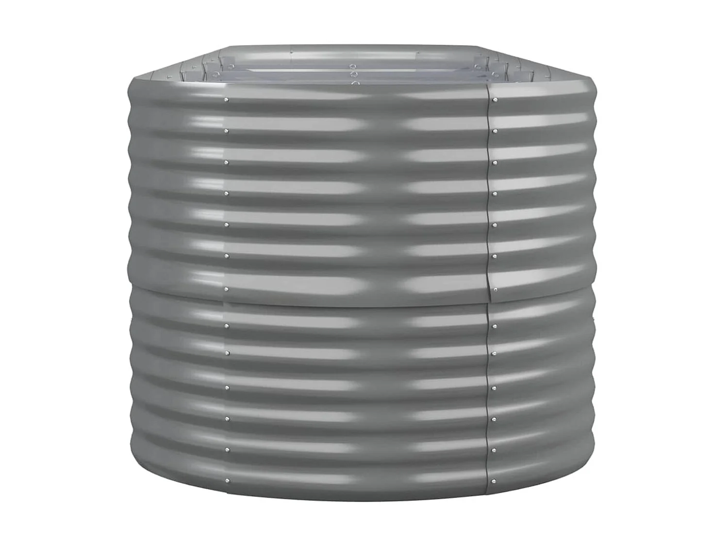 Jardinera arriate acero recubrimiento polvo gris 368x80x68 cm ES34395