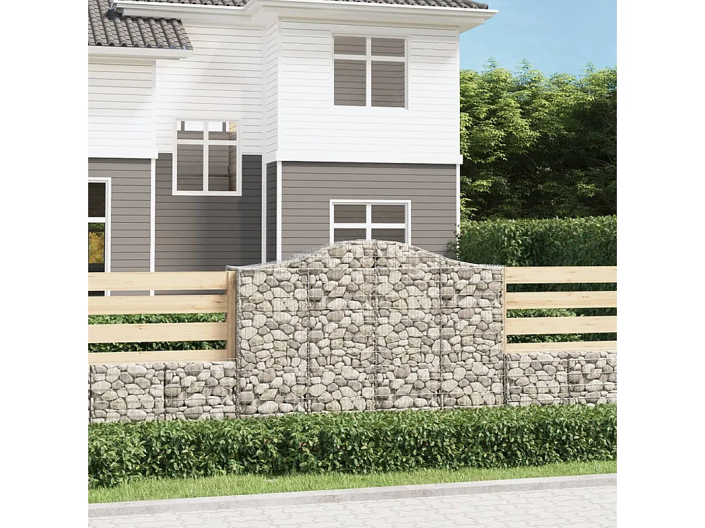 Panier de gabions arqué 200x50x140/160 cm Fer galvanisé WVGQ7137
