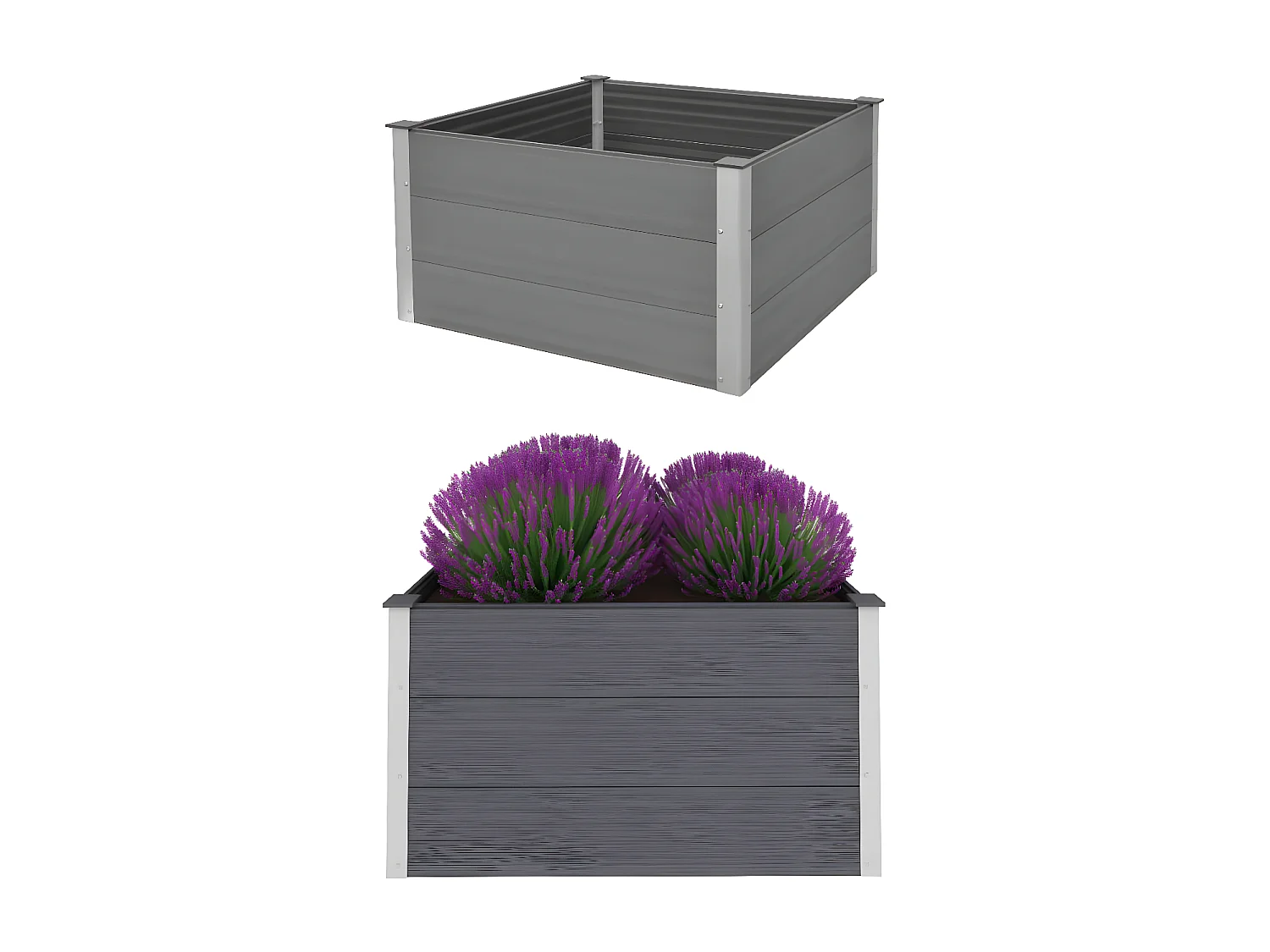 Jardinera de WPC gris 100x100x54 cm ES73874
