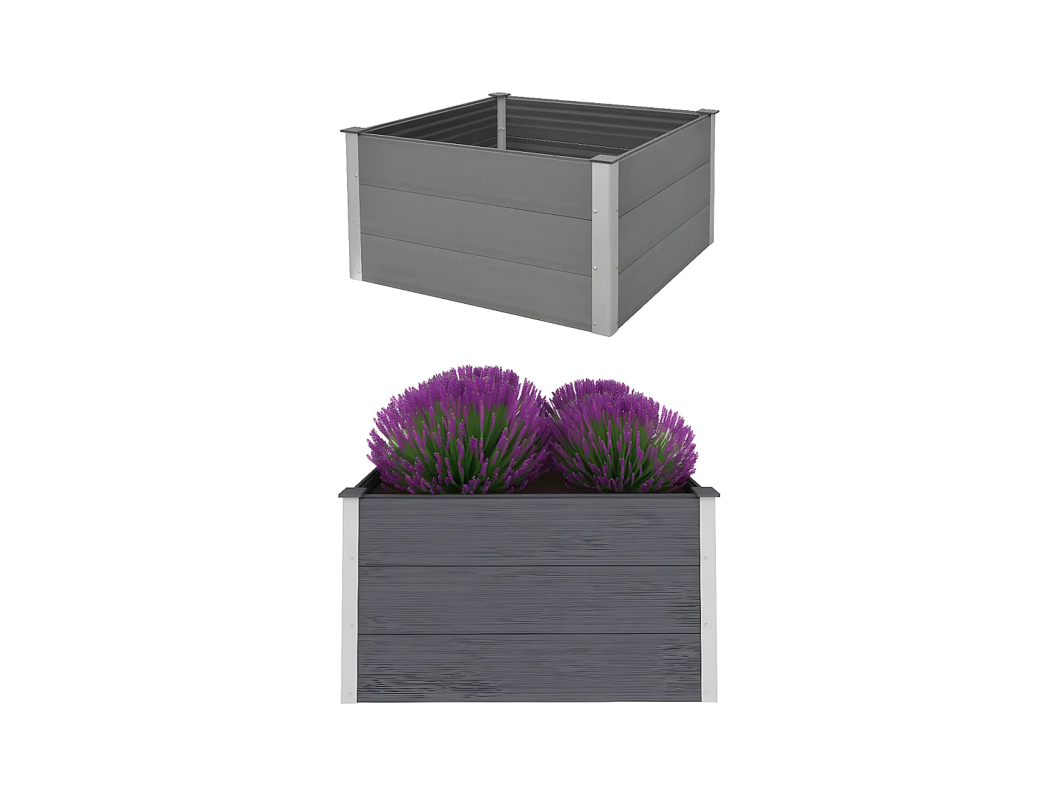 Jardinera de WPC gris 100x100x54 cm ES73874