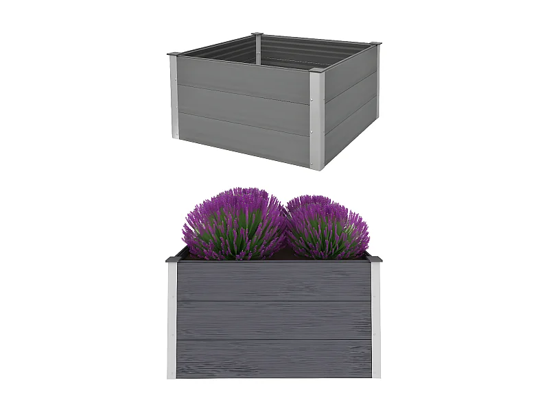 Jardinera de WPC gris 100x100x54 cm ES73874