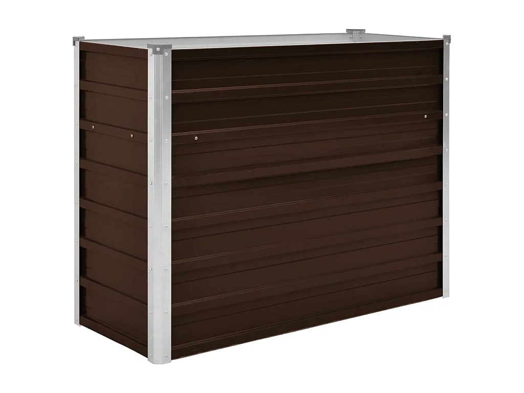 Canteiro elevado de jardim aço galvanizado 100x40x77cm castanho PT742869