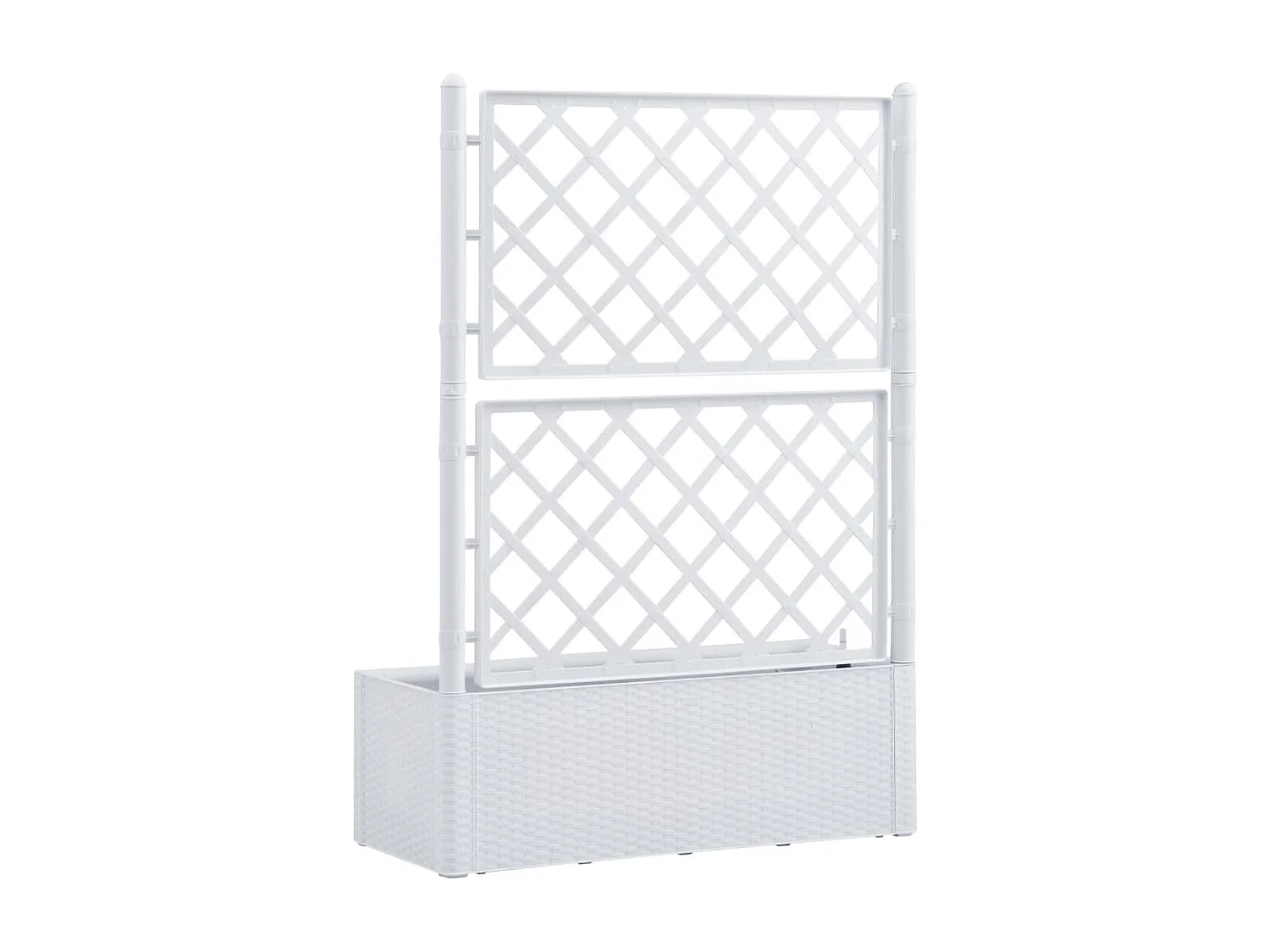 Jardinera con enrejado y sistema de riego automático blanco ES98882