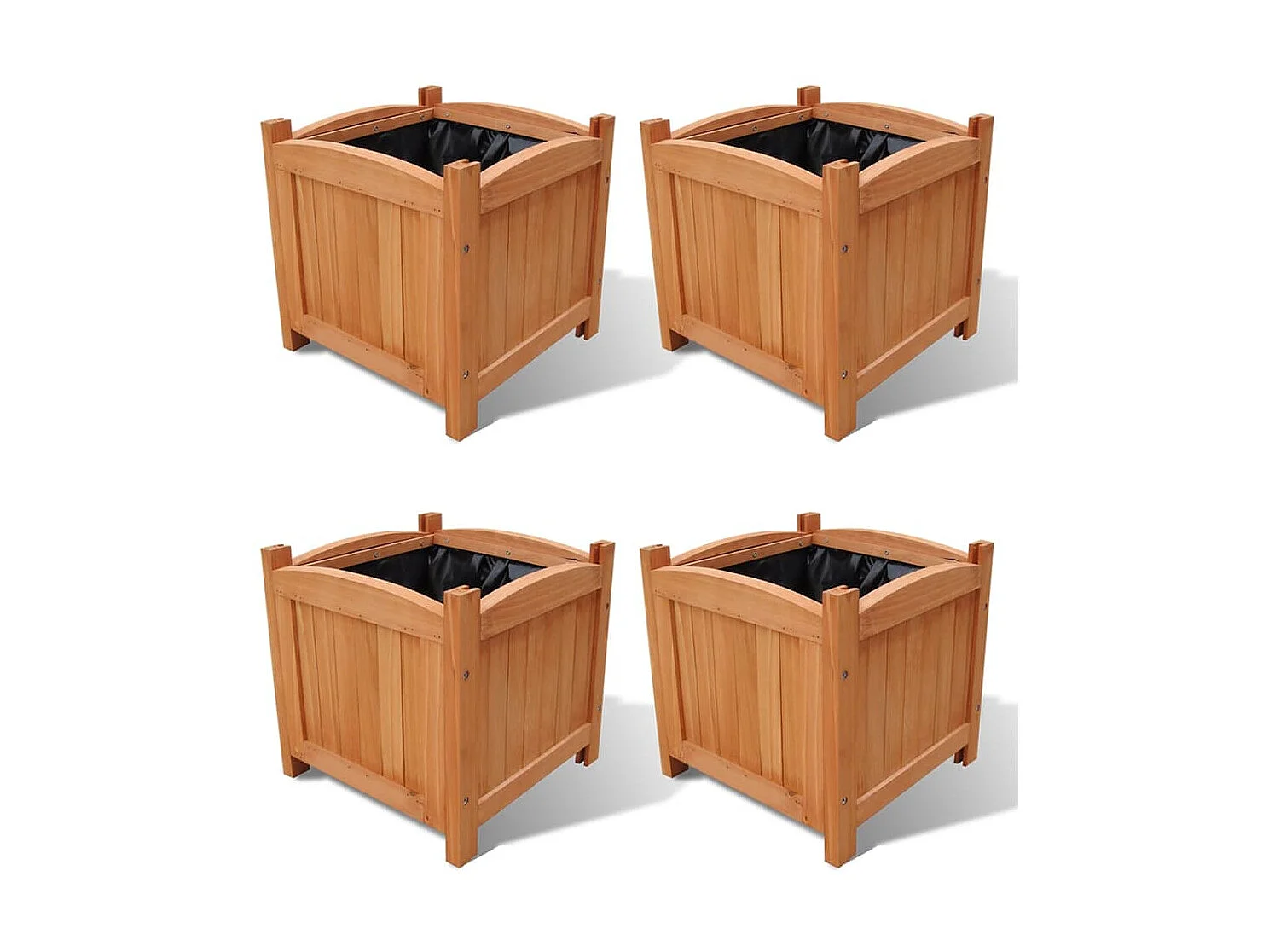 Plantenbakken verhoogd 4 st 30x30x30 cm