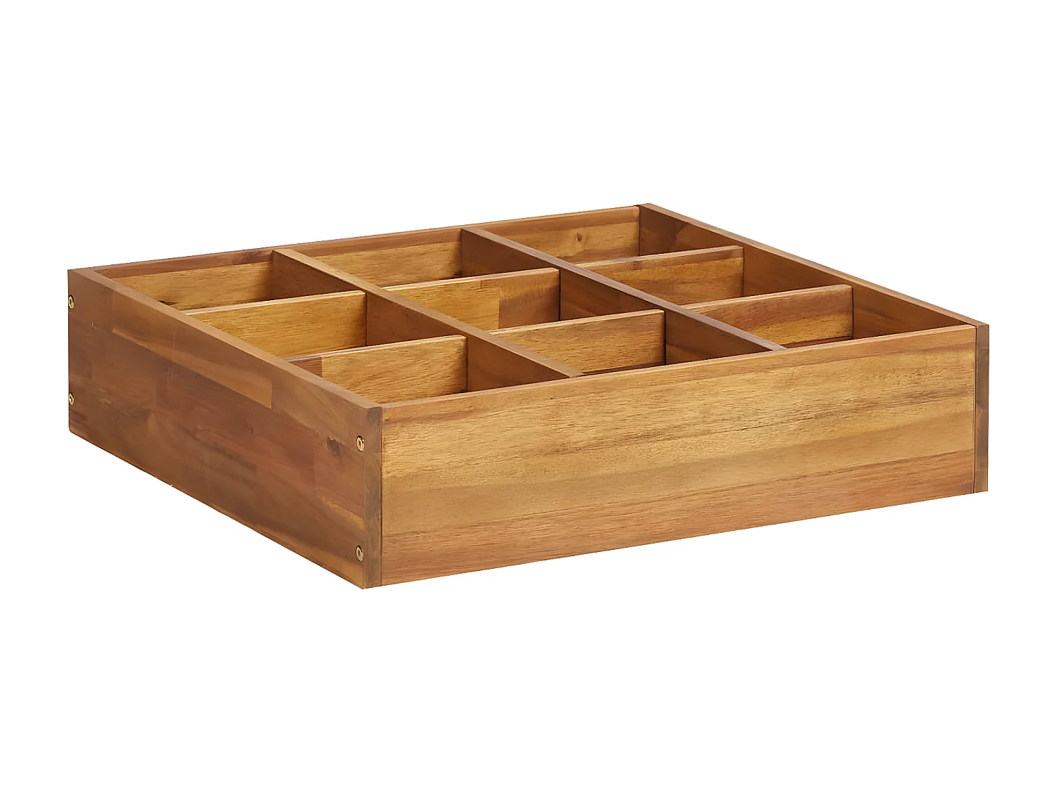 Jardinera de especias madera maciza de acacia 60x60x15 cm ES66481