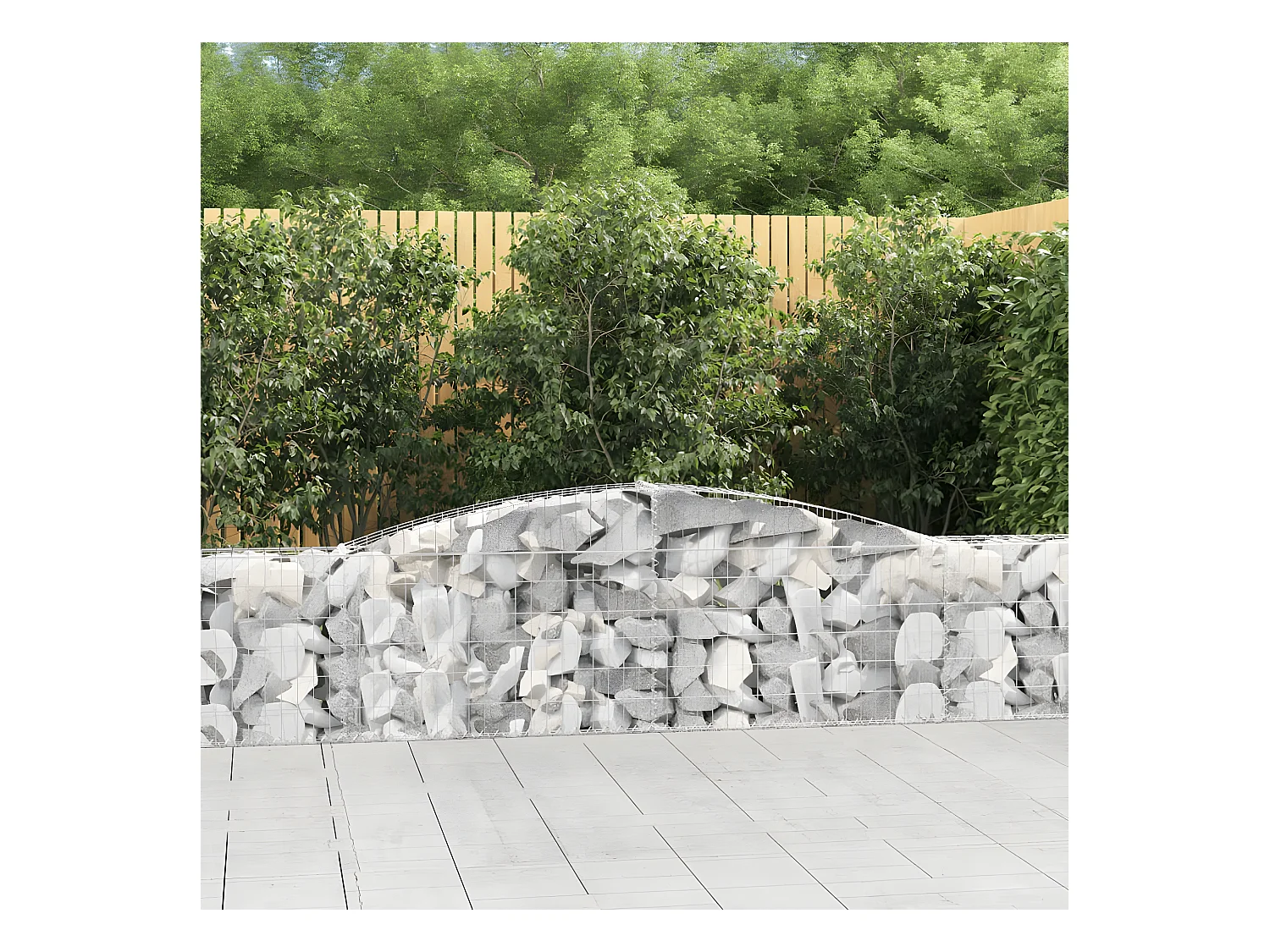 Paniers à gabions arqués 3 pcs 400x30x60/80 cm Fer galvanisé WVGQ5306