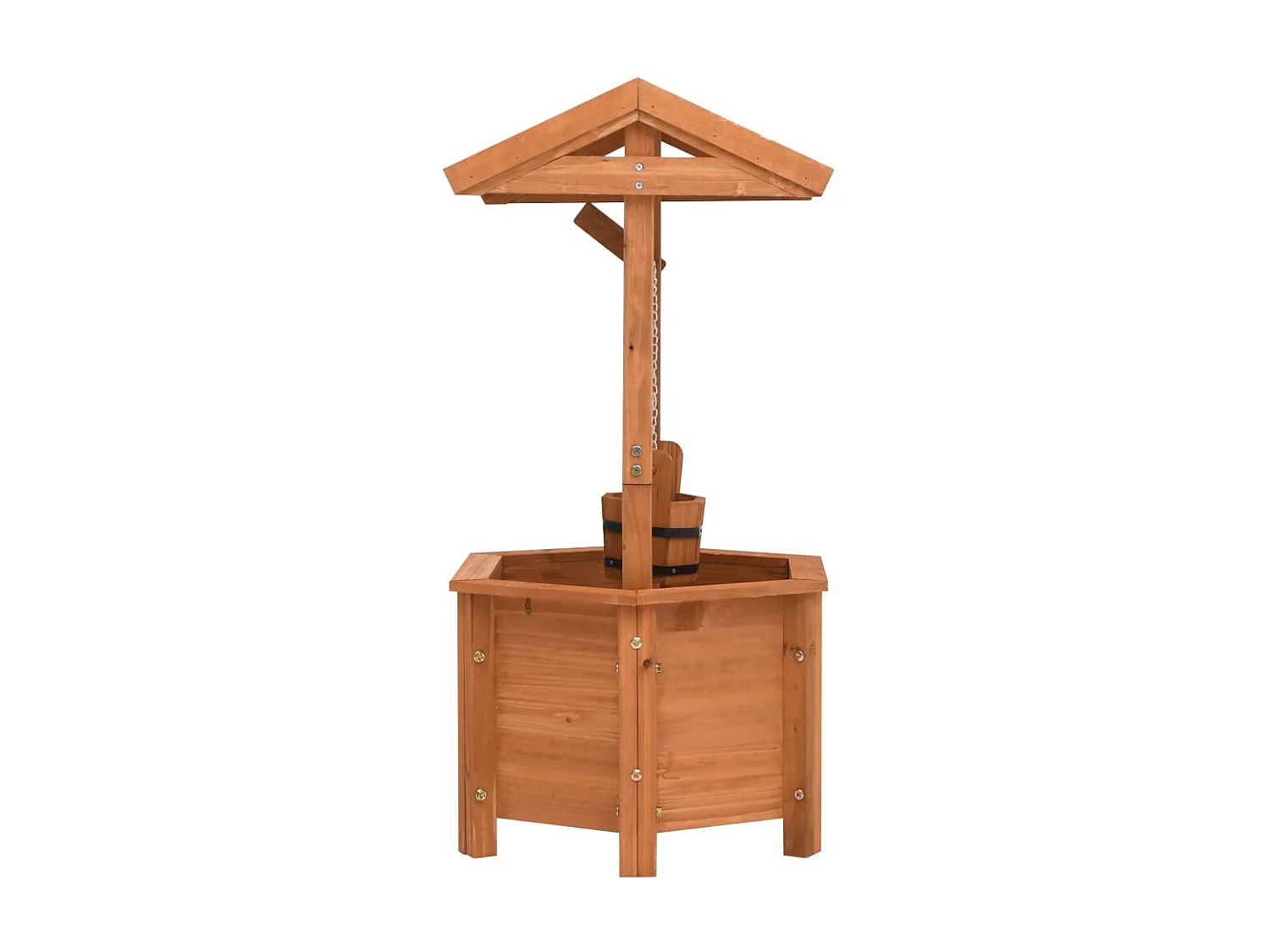 Jardinière à puits à souhait de jardin 40x40x84cm Bois de sapin BE9278