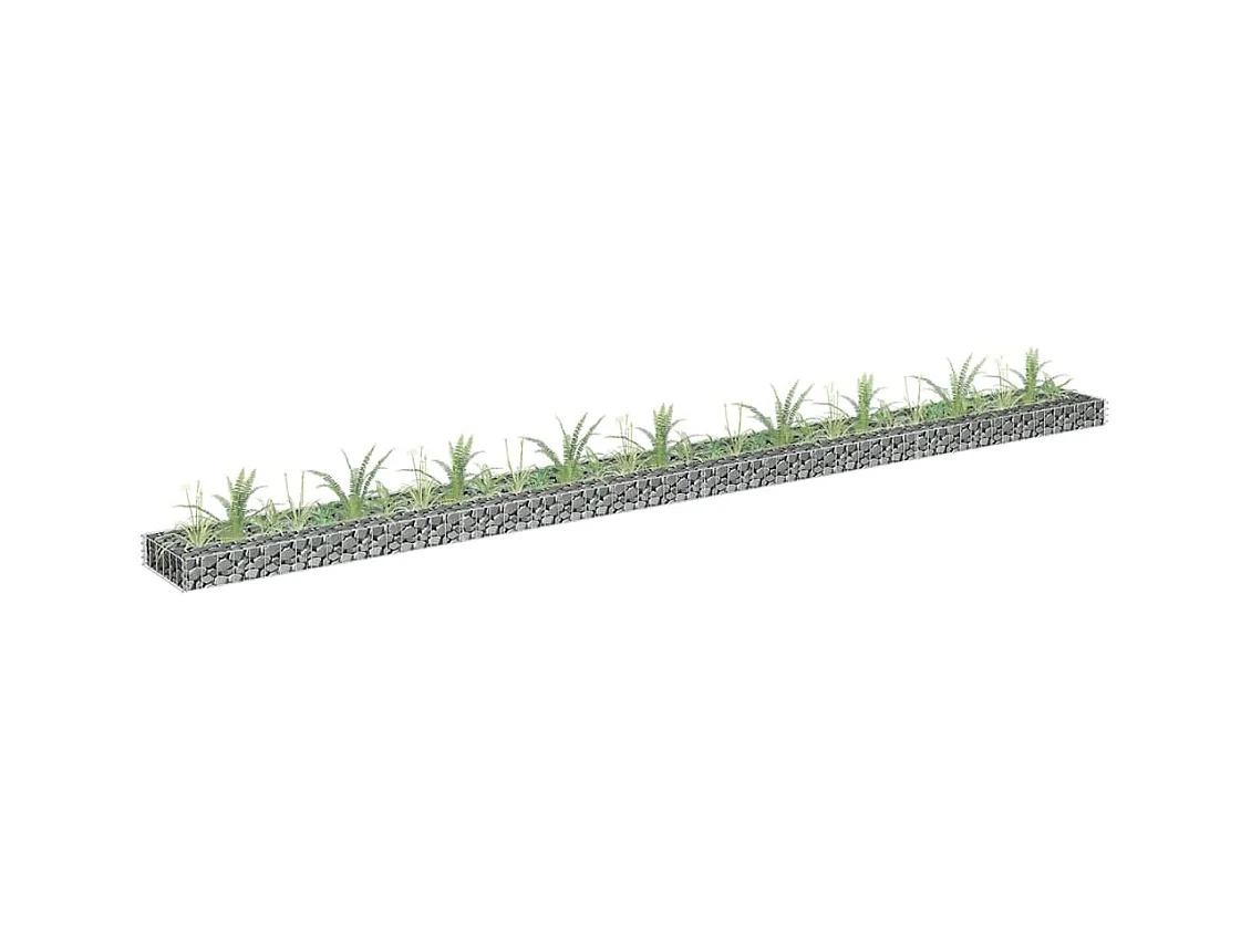 Lit surélevé à gabion Acier galvanisé 360x30x10 cm WVGQ1394