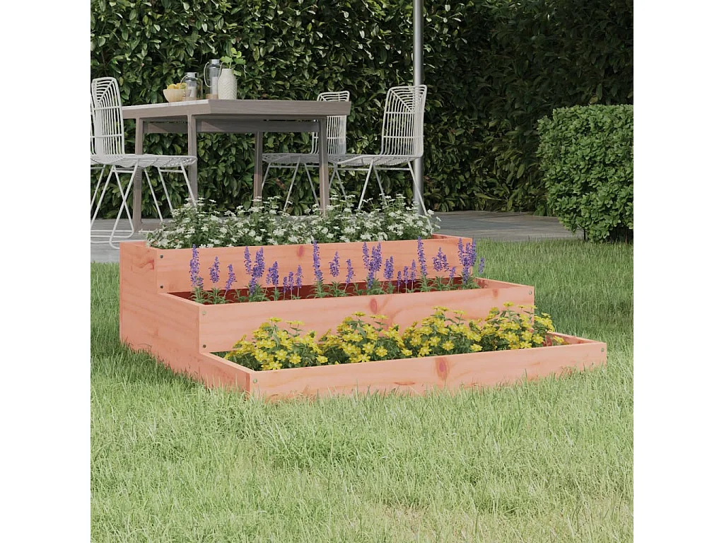 Jardinera de madera maciza de abeto douglas 78x78x27 cm ES26260