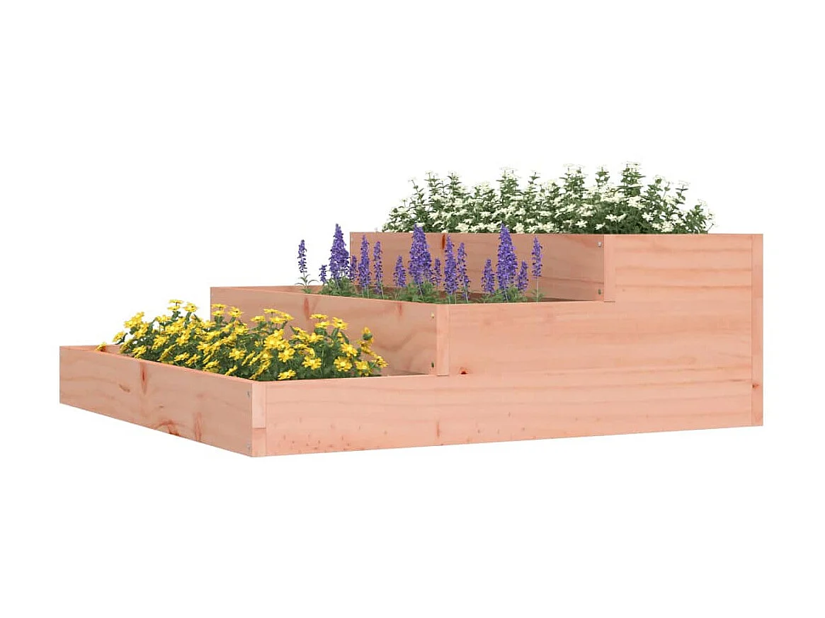 Jardinera de madera maciza de abeto douglas 78x78x27 cm ES26260