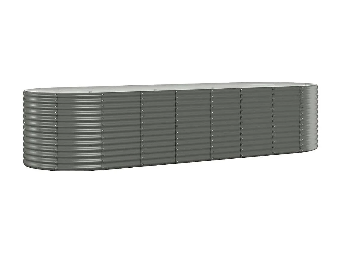 Plantenbak 322x100x68 cm gepoedercoat staal grijs