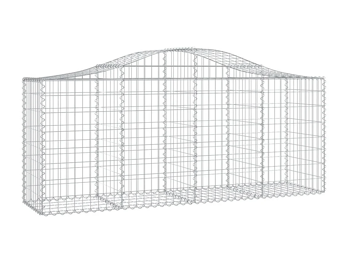 Cesta de gaviones forma arco hierro galvanizado 200x50x80/100cm ES82725